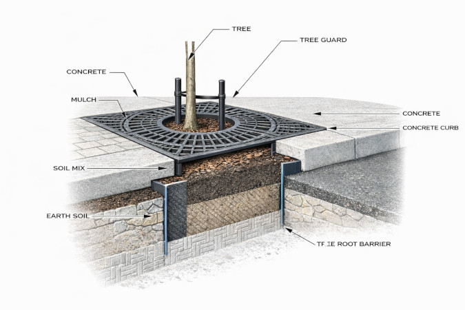 tree guard cross section